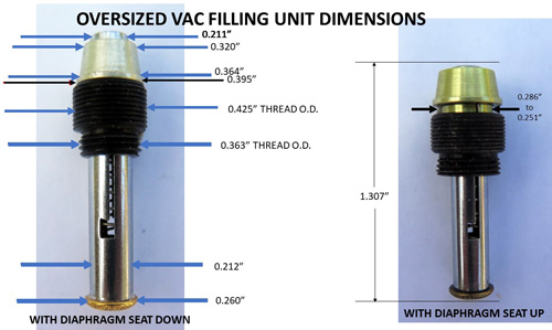 PARKER VACUMATIC LOCKDOWN FILLING UNITS, STD SIZE AND OVERSIZED, NEW AND UNUSED